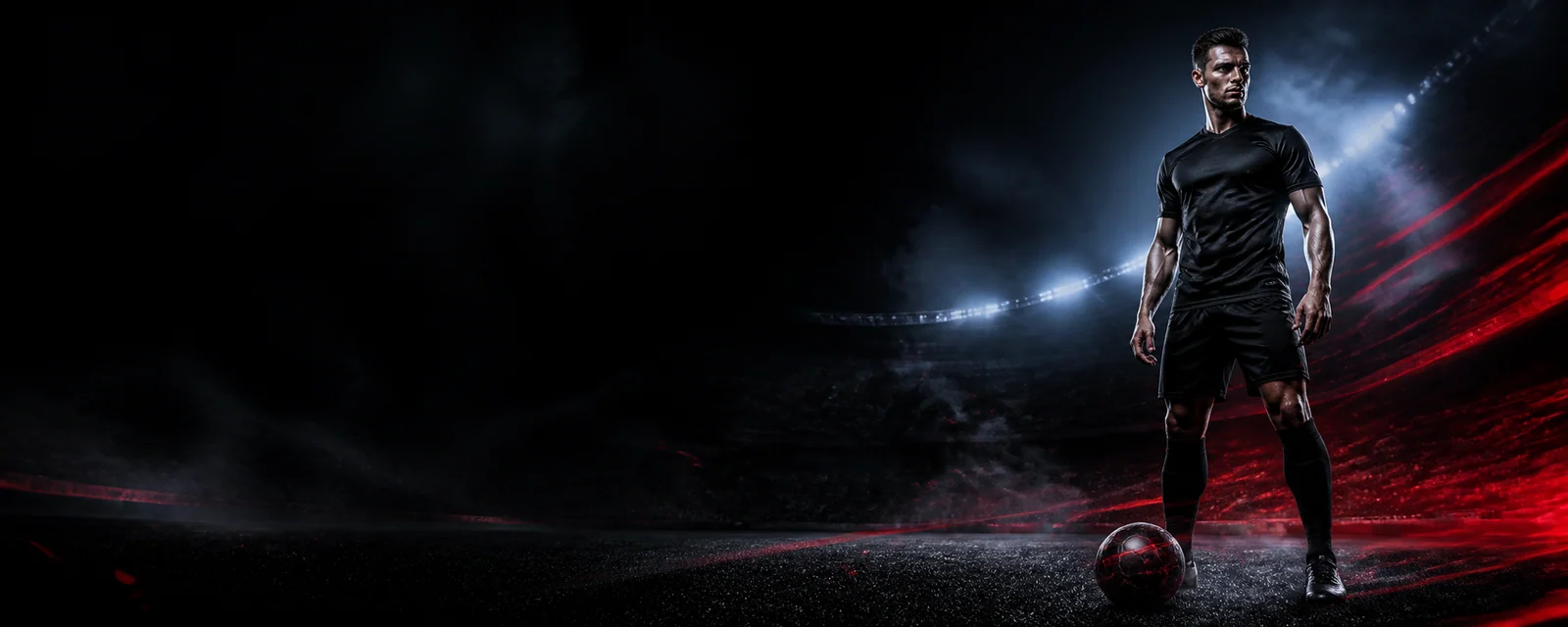 Atleta em um estádio iluminado
